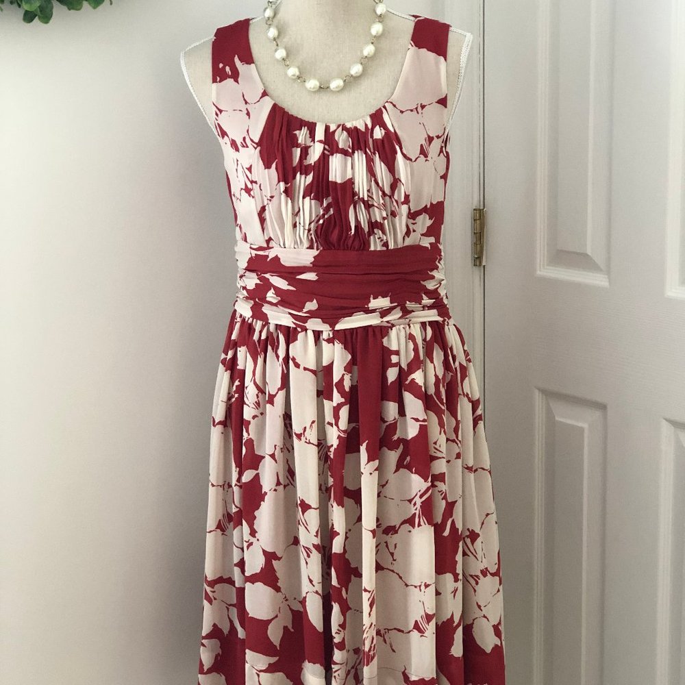 Talbot's Red & Off-white Dress